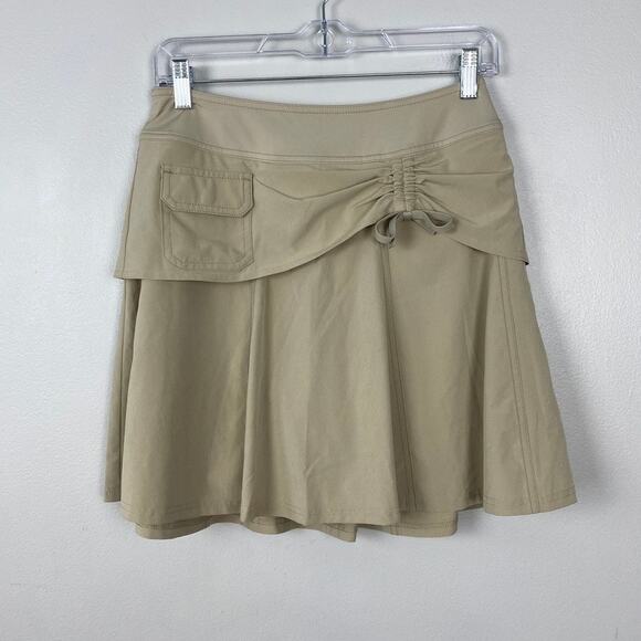 Athleta Wherever Skort Tan Tennis Skirt Utility Coquette‎ Hiker Gorpcore Size 2 - Picture 1 of 7
